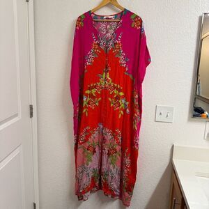 Johnny Was  Nanya V-Neck Maxi Kaftan Size S/M